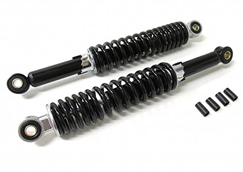 320mm Verstellbares Stoßdämpfer Set in Schwarz, 5-fach einstellbares Federbein passend für Zündapp, Puch, Hercules, Simson und mehr – Universal Stoßdämpfer inkl. 8mm Reduzierhülsen