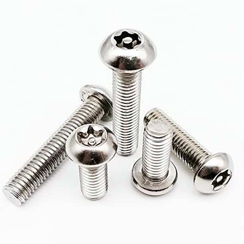 FJiuJin 10/50X M2.5 M3 M4 M5 M6 304 Edelstahl Sechs Lappen TORX Taste Runder Kopf mit Stift Manipulationssicher Anti Diebstahl Sicherheitsschraube Bolzen (Größe : 10pcs M5x20mm)