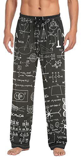 Ollabaky Pantalones de pijama para hombre, pantalones de dormir con bolsillos, Fórmulas multiciencia, Medium