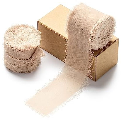 AOKSUNOVA Chiffonband 3,8cm Schleifenband Geschenkband Taupe