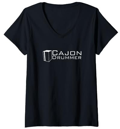 Cajon Drummer Geschenk T-Shirt mit V-Ausschnitt