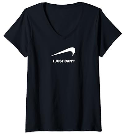 I JUST CAN'T PARODY MEME SCARPE SPORTIVE SNEAKERS LOGO PALLA Maglietta con Collo a V