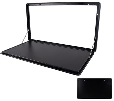 THAMBA Wohnmobil-Klapptisch, Wohnwagen, Picknick, Klappbarer Außentisch, Externer Abschließbarer Wandtisch, Schwimmender Wandtisch für Wohnmobil-Anhänger (Color : Negro, Size : 80 * 45cm)