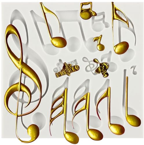 MINFEIDMS Music Note Silicone Moulds Musical Notes Fondant Mould | Sugar Cake Decorating Cupcake Topper Candy Chocolate Gum Paste Polymer Clay