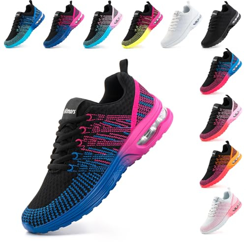 Chaussure de Sport Running Femme Basket Air Chaussures Course Casual Fitness Outdoor Tennis Jogging Sneakers Respirant Athlétique Mesh Violet-Bleu 37