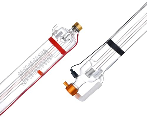 VEVOR 90 W Tubo Láser de CO2 de 1250 x 98 x 80 mm, Tubo Láser para Corte y Grabado de Vidrio de Borosilicato con Cabezal de Metal, Cables de 10000 h Preconectados para Máquina de Corte y Grabado Láser