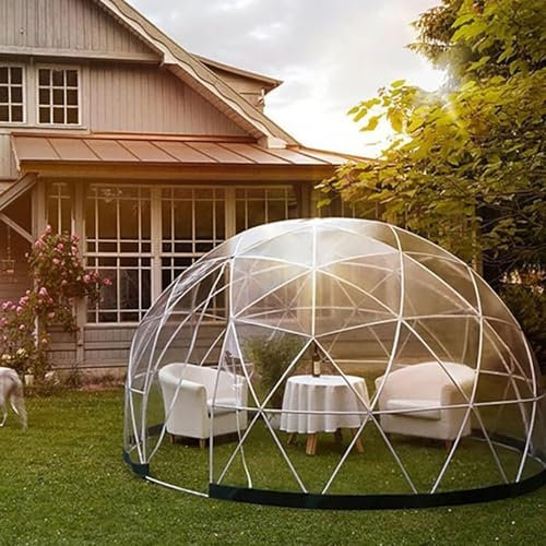 AUTUMFLATGAO Bubble Tent Kuppelhaus Camping, Gartengewächshaus Iglu Kuppelzelt, 4-Jahreszeiten-Outdoor-Familienzelt, 3.6M Gartenkuppel, Für Hinterhofparty