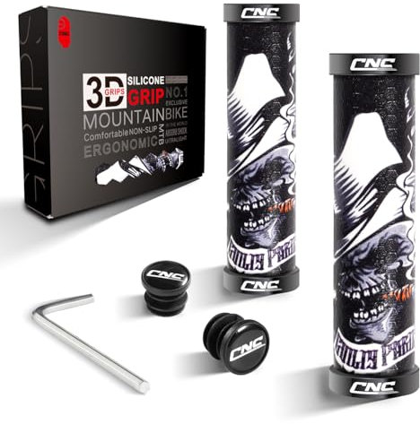 CNCLOL Fahrradgriffe MTB, Lenkergriffe 22mm Silikon, Doppel Lock‑On für BMX