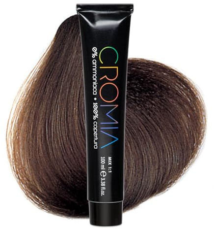 Cromia, Tinta per Capelli Senza Ammoniaca, Castano Chiaro 5 | Effetto Brillante e Colore Intenso, Copertura dei Capelli Bianchi, Colorazione Permanente in Crema, Facile Applicazione