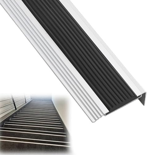 JHTVGIUZ Forme en L Profil des Bords Marches Antidérapant Bande De Bordure，Antidérapant Nez De Marche en Aluminium，Extérieur Jardin Nez De Marche Profilé D'escalier-Black||W 4.5CM