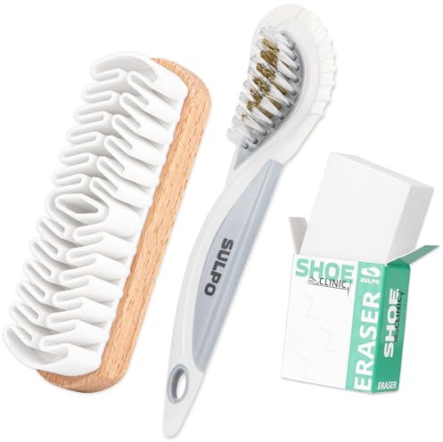 SULPO Wildleder Pflege Bürste - Schuhbürste Mit Messingborsten Für Nubuk, Velour Und Rauleder