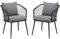 OC Orange-Casual 2-TLG Gartenstuhl, Balkonmöbel Set mit dickem Kissen, Terrassenmöbel Outdoor für 2 Personen, Sitzgarnitur für Balkon, Terrasse, Hinterhof, Grau Kissen & Schwarz Kissen