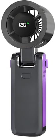 Generico Ventilatore Portatile da Viaggio - Ventilatore Ricaricabile USB,Autonomia Prolungata, Display Digitale e Leggero per Costruzioni Casa Palestra Studio Viaggi