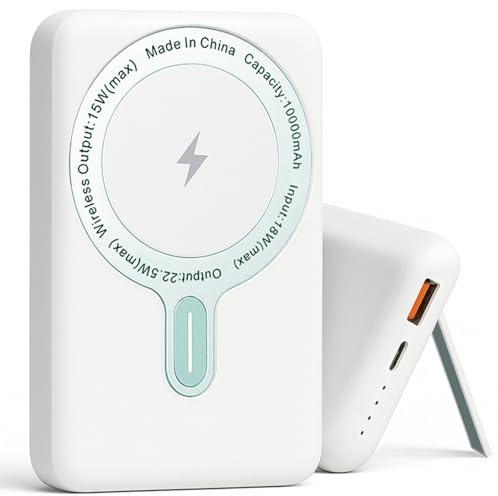 Magnetic Wireless Power Bank 10000mAh Foldable Stand PD22.5W Magnetic Fast Charging Battery Pack Portable Charger Powerbank Compatible for iPhone 16/15/14/13/12/ Plus/Mini/Pro/Pro Max