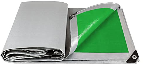 Telone impermeabile in PVC color argento, resistente, per camion, resistente alla trazione e all'abrasione, disponibile in 40 misure (6 x 12 m) per copertura e protezione da campeggio