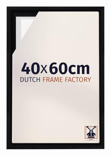 Dutch Frame Factory - Schattenfugenrahmen 40x60 cm Schwarz Matt - MDF | Schattenfugenrahmen für Leinwände, Geeignet für Leinwände bis 2 cm Dicke, Ohne Rückwand und Glas, Made in Holland