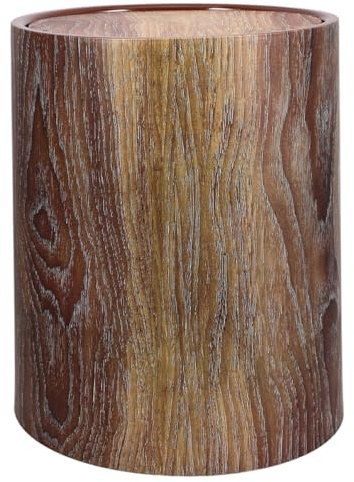 Parliky Poubelle Imitation Ronde avec Couvercle Oscillant Bac à Déchets Élégant pour Bureau et Maison Poubelle Cuisine et Chambre Compacte Moderne