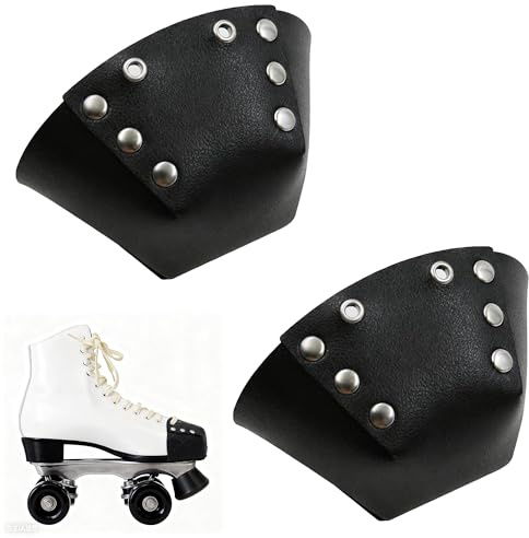 ZAHD 2 PCS Zehenschutz Leder Schlittschuh Schutz Quad Rollschuh Abdeckungen Zehenschutz Anti Reibungs Rollschuh Schutzkappe Roller Skate Toe Cap Guards Protectors Caps für Schlittschuhe (Schwarz)