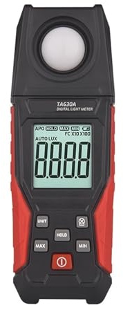 luxmetro digitale, TA630 Luxmetro Professionale Portatile Ad Alta Precisione Illuminometro Fotometro per Case Agricoltura Magazzini(TA630A)
