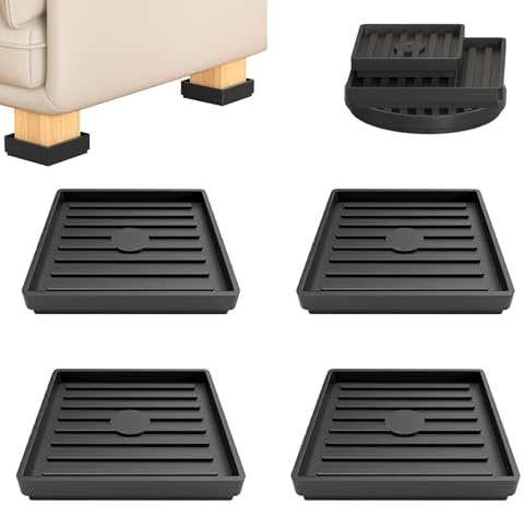 4 Stück rutschfest Möbeluntersetzer, 83x83mm Möbelstopper, Antirutsch Pads Möbel, Möbelräder Stopper, Klavieruntersetzer, Bodenschoner für Stühle, für Alle Böden Und Räder, Sofas, Bett (4, 83 * 83)