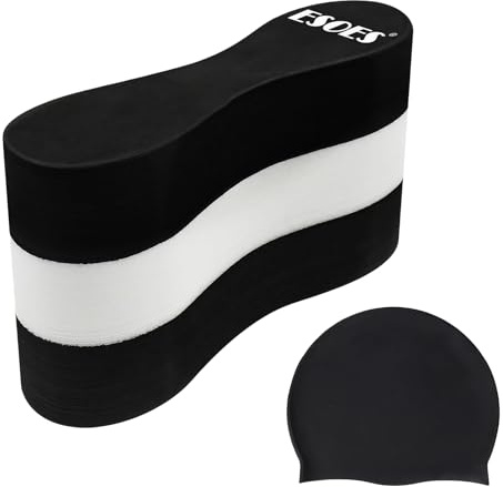Esoes Pull Buoy Schwimmen Poolboy Trainings Ausrüstung Unisex Pullboy Schwimmhilfe für Erwachsene & Kinder Schwimmtrainingsgerät mit Badekappe