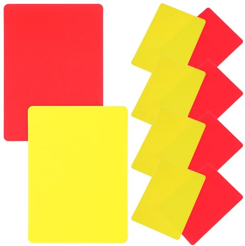 NIYANGLE Carte Arbitro Calcio Gialle e Rosse, Set da 10 Pezzi in Materiale Resistente, Utilizzabili per Basket e Calcio Durante Partite e Allenamenti