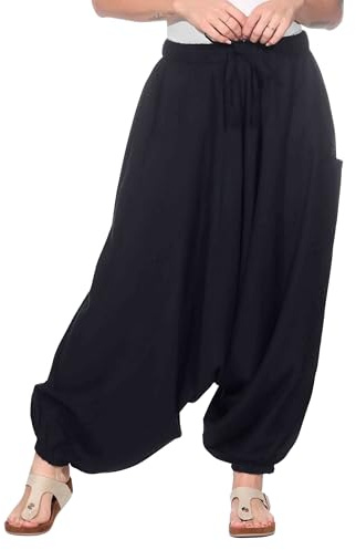 Kunst und Magie Orientalische Haremshose one Size in vielen Farben, Farbe:Black/Schwarz