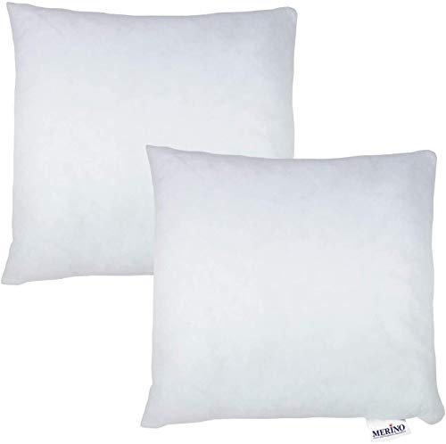 Merino® Sofakissen 50x50cm - 2er Set - Hypoallergenes, Flauschiges Kopfkissen - Kissenfüllung für Bett und Sofa, mit praktischem Reißverschluss - Weiche Innenkissen perfekt als Kissen und Dekokissen