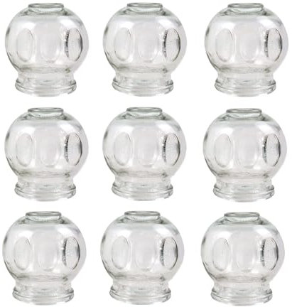 Schröpfen Set aus Glas, Feuerschröpfen Schröpfgläser Vakuum Massage für Muskelentspannung und Schmerzlinderung, Hijama Hacamat Glasschröpfen, Schröpftherapie Therapie Cupping Banki (9 Stück, 7,5 cm)