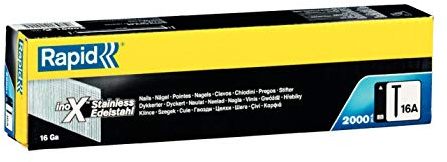 Rapid Nägel Edelstahl Typ 16A, 50mm 20° Streifennägel 16Ga V2A, 2.000 Stk., für druckluftnagler und elektronagler