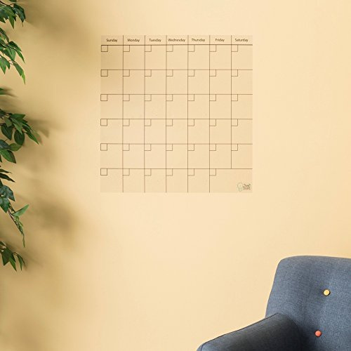 Think Board Clear Dry Erase Calendar – Self-Adhesive Whiteboard 24x24 – Reusable Monthly Wall Planner for Home, Office, or Fridge – Removable Writing Surface for Schedules & Goals