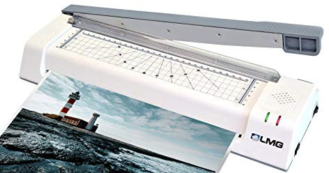 LMG | Multifunktionales Premium Laminiergerät bis DIN A3 - Mit integriertem Profi-Hebelschneider und Eckenrunder - bis 2x 125 MIC - Hochleistungs-Laminator mit 2-Rollen-Technologie