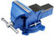 Holdfiturn 6 Inch Table Vice Heavy Duty Bench Vice with 360 Degrees Swiveling Base Cast Iron Workshop Vise for Workshop Factory, Blue
