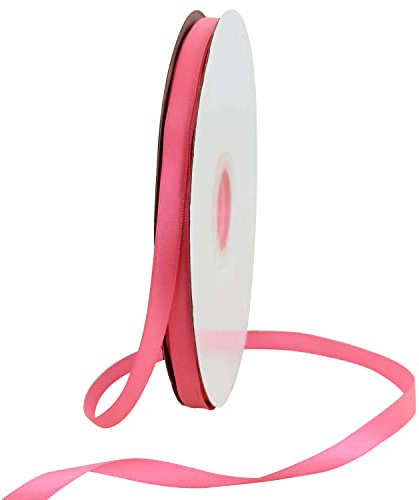 TONIFUL Satin Geschenkband 10mm x 91m,fluoreszierend rosa Geschenkverpackungsband für Geschenkverpackung Weihnachten Geburtstag Hochzeit DIY Dekoration Valentinstag