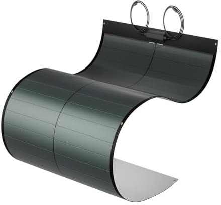 BougeRV Yuma 100W CIGS Solarpanel Flexibel 360° Flexible Solarmodule ETFE IP68 mit Solarkabel Solarplatten für Wohnmobil Camping Garten Boot Yacht Unebene Oberflächen balkonkraftwerk 24 Bypass-Dioden