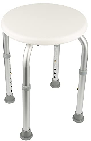 Taburete de Baño Silla de Baño Asiento de Seguridad para Baño Ayuda a Ancianos Lesionados Regulable en Altura 32 * 32 * 36-54cm Blanco
