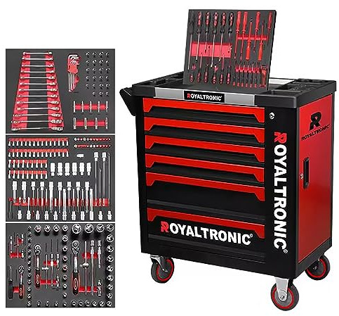 Royaltronic Werkstattwagen RT6X6 Werkzeugwagen 6 Schubladen mit Werkzeug befüllt
