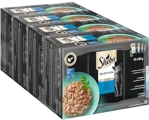 Sheba Selection Katzen Nassfutter im Portionsbeutel Fisch Variation (MSC) in Sauce Multipack 4x12x85g