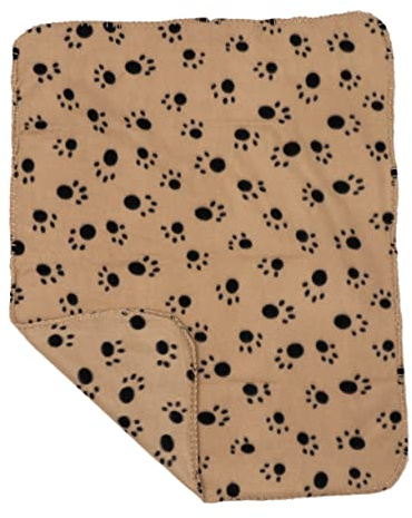 Supvox Doppelseitige Fleecedecke für Hunde und Katzen 60 X 70cm Weich und Pflegeleicht ohne Fussel für Couch und Haustierträger Beige