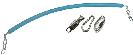 Rubber Coated Stable Stall Chain with Snap Hook (Choice of Colour Horse Door Guard) (Baby Blue)