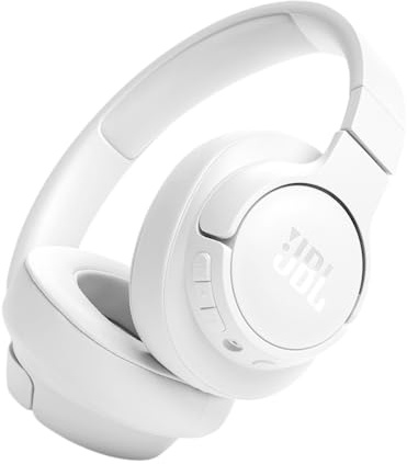 JBL Tune 720BT - Wireless Over-Ear Headphones with JBL Pure Bass Sound, Bluetooth 5.3, Up to 76H Battery Life and Speed Charge, Lightweight, Comfortable and Foldable Design (White) (Renewed)