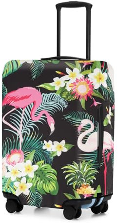Adorila Reisegepäckschutz, passend für 55,9 - 61 cm, waschbare Kofferbezüge, TSA-geprüft (M, Dschungel-Flamingo)