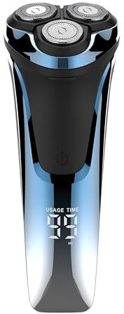 Brightup rasierer herren elektrisch, 4D-Schwimmkopf, Nass- und Trockenrasierer, wasserdichter Elektrorasierer mit Bartschneider, LED-Anzeige, USB-Ladekabel (ohne Netzadapter)