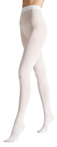 VENEZIANA NUOVA Satinelle 40 DEN Collant Colorati Donna - Microfibra - Opachi E Resistenti - Eleganti - Adatti Per Ogni Occasione - Calze Comode E Morbide - Alta Qualità - Bianco - M