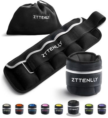 ZTTEN Gewichtsmanschetten für Knöchel & Handgelenk - Verstellbar （1.8-9 kg/Paar), Atmungsaktives Mercerized Cotton, Rutschfester Komfort für Training, Joggen, Fitness - Unisex & Kinder