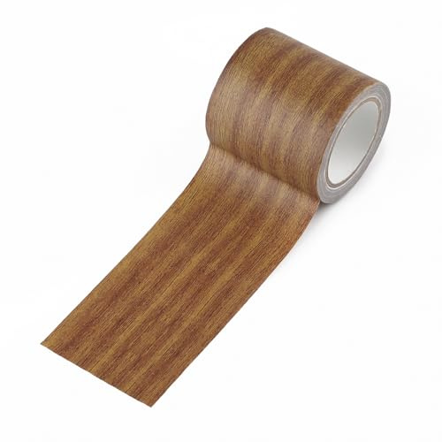 ktxaby Holzmaserung Reparaturband Braun elbstklebendes Holzoptik Klebeband für Möbel Laminat Türen Tische Fenster Sockelleisten Bodenbelag Holzreparatur Deko Tape(5.7cmx4.57m)