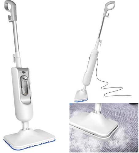 Dampfreiniger Multifunktion 10 in 1, 3000W, Reiniger Handgerät und Dampfmop, Düsen und Mikrofaserbezug, für alle Böden, ideal für Teppich