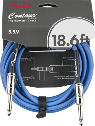 Fender Contour Series Instrumentenkabel (18.6ft STR/STR) Lake Placid Blue