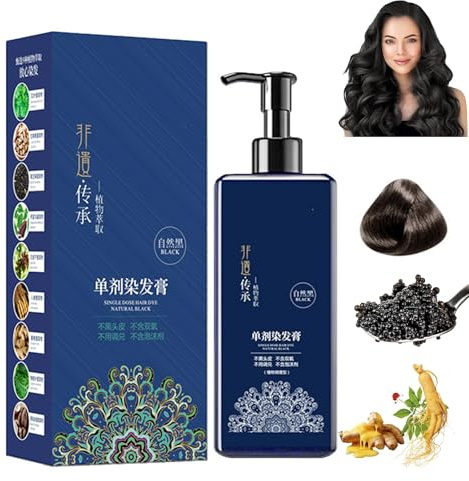 Crème colorante pour cheveux à base de plantes - Formule douce longue durée, teinture végétale naturelle, shampoing colorant