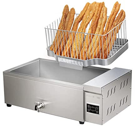 WQZzjm Deep Fryer Electric Fryer, Rotary Knob Control 25L Countertop Basket Stainless Steel Fryer Restaurant Home Fries